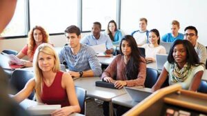 Students paying attention in class