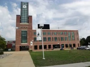 Photo of the outside of the library