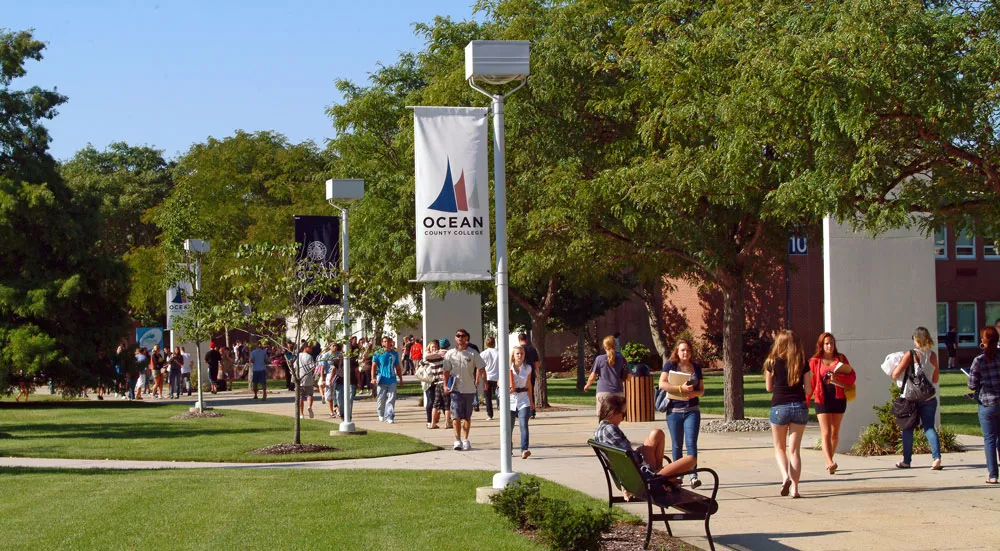 students walking on campus first day of class