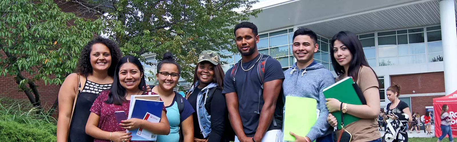 A group of international students on campus