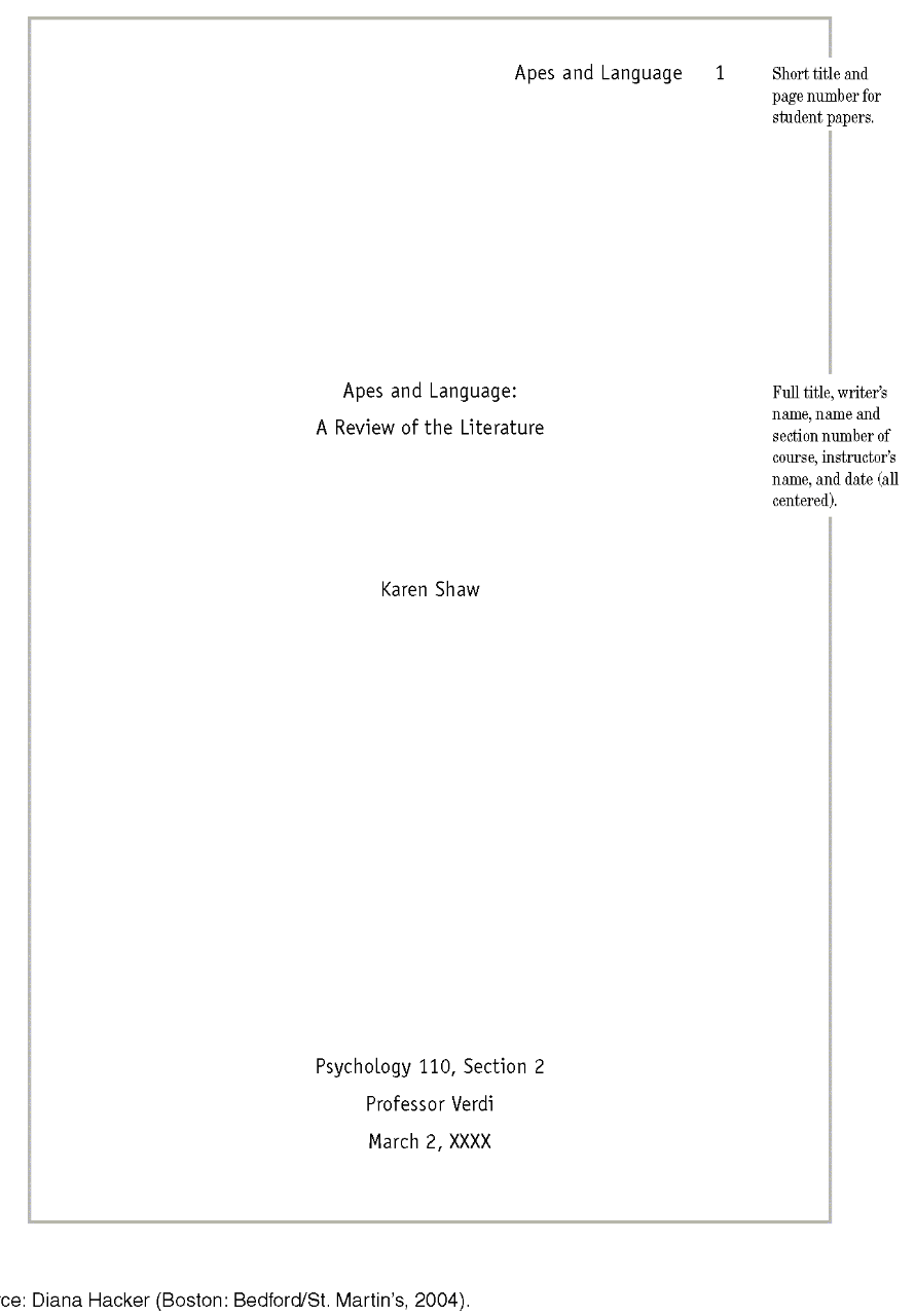 title page apa format paper