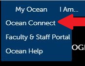 Ocean Connect Log-In tab