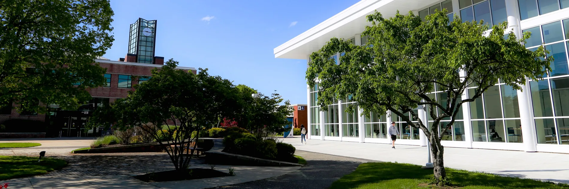 clock tower and instructional building