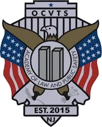 OCVTS Academy of Law and Public Safety eagle and flag logo