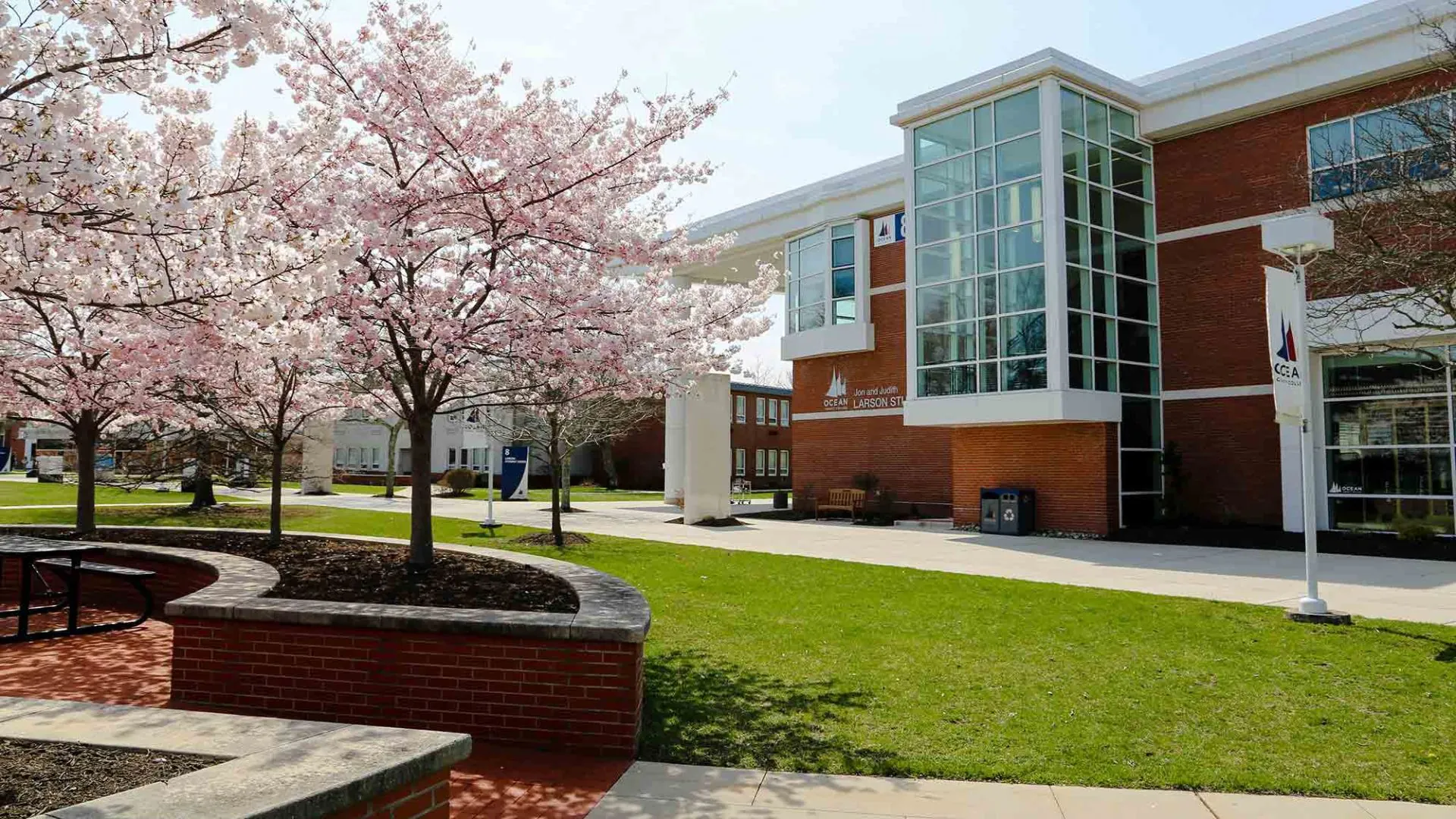 Photo of OCC's Student Center on Campus during Spring