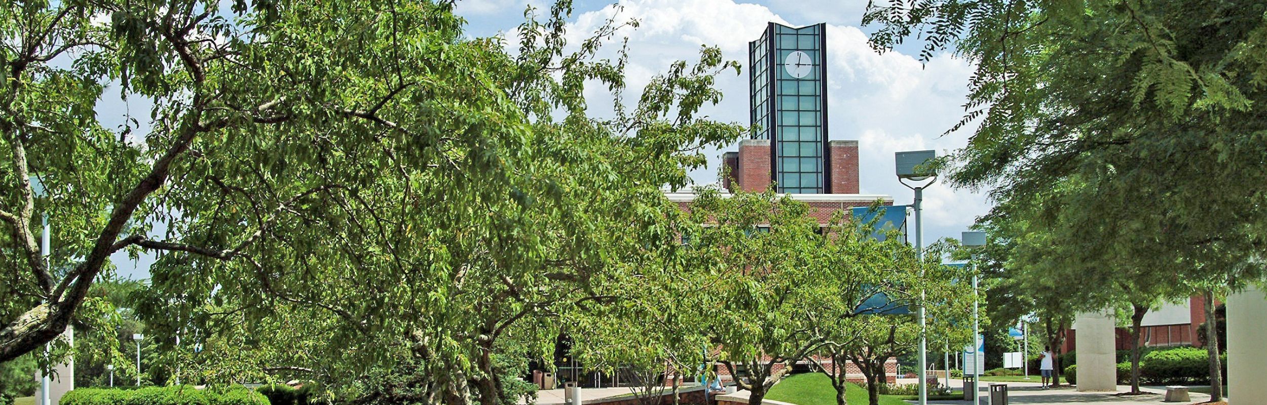 Image of Clocktower viewed from the center of campus