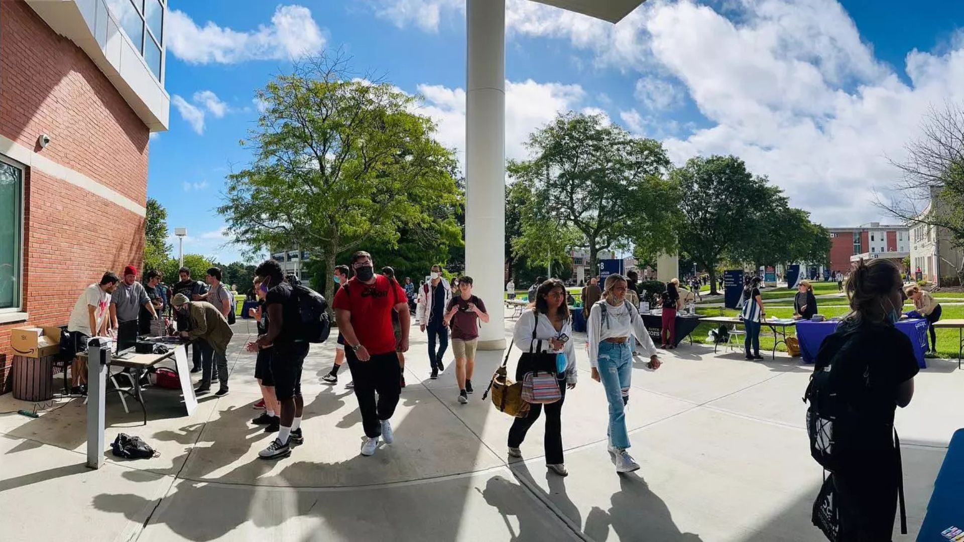 Students Walking On Campus