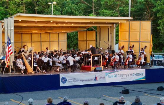 Mobile stage at Ocean County College with the NJ Symphony performers