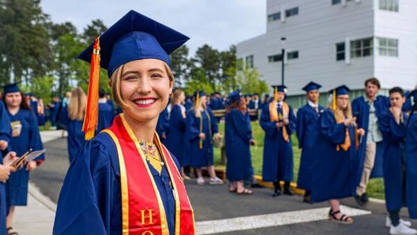 woman at graduation ceremony