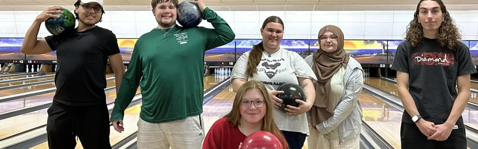 students bowling