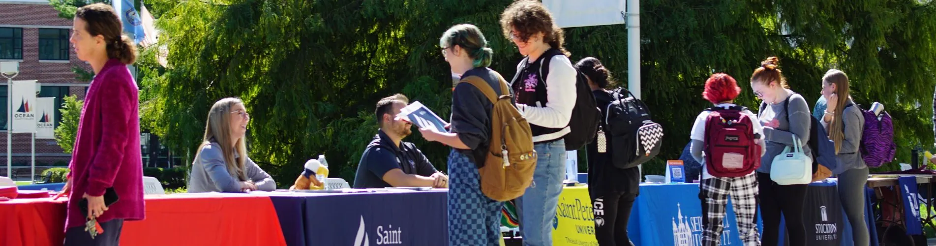 Students at a transfer fair