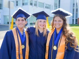 student in graduation attire