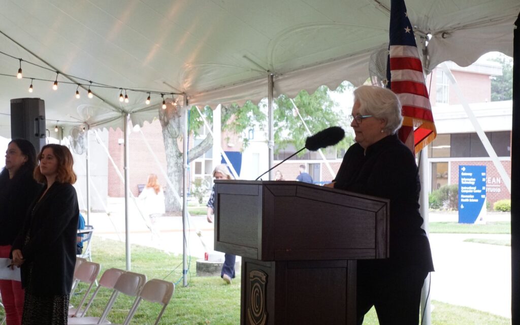 Professor Susan Bohs speaking at WPE OCAC Graduation