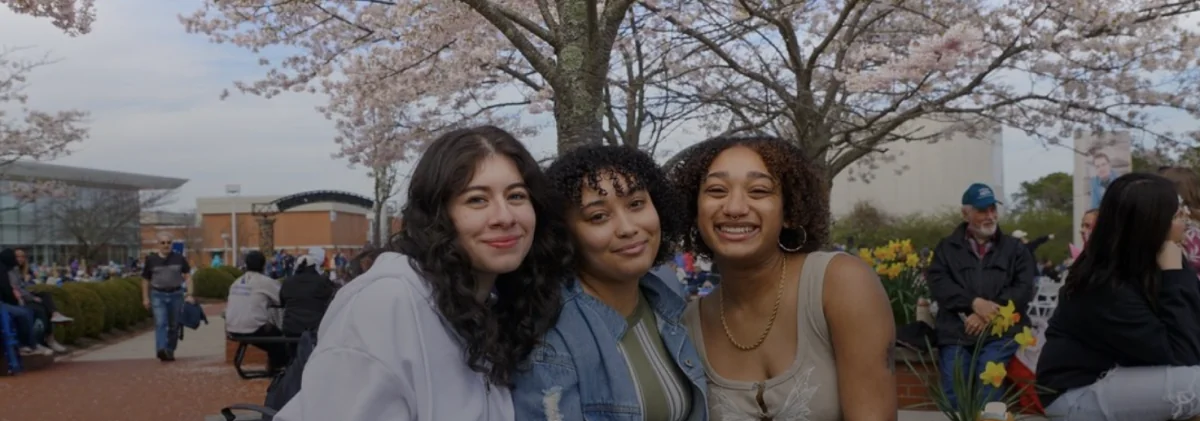 three girls on campus