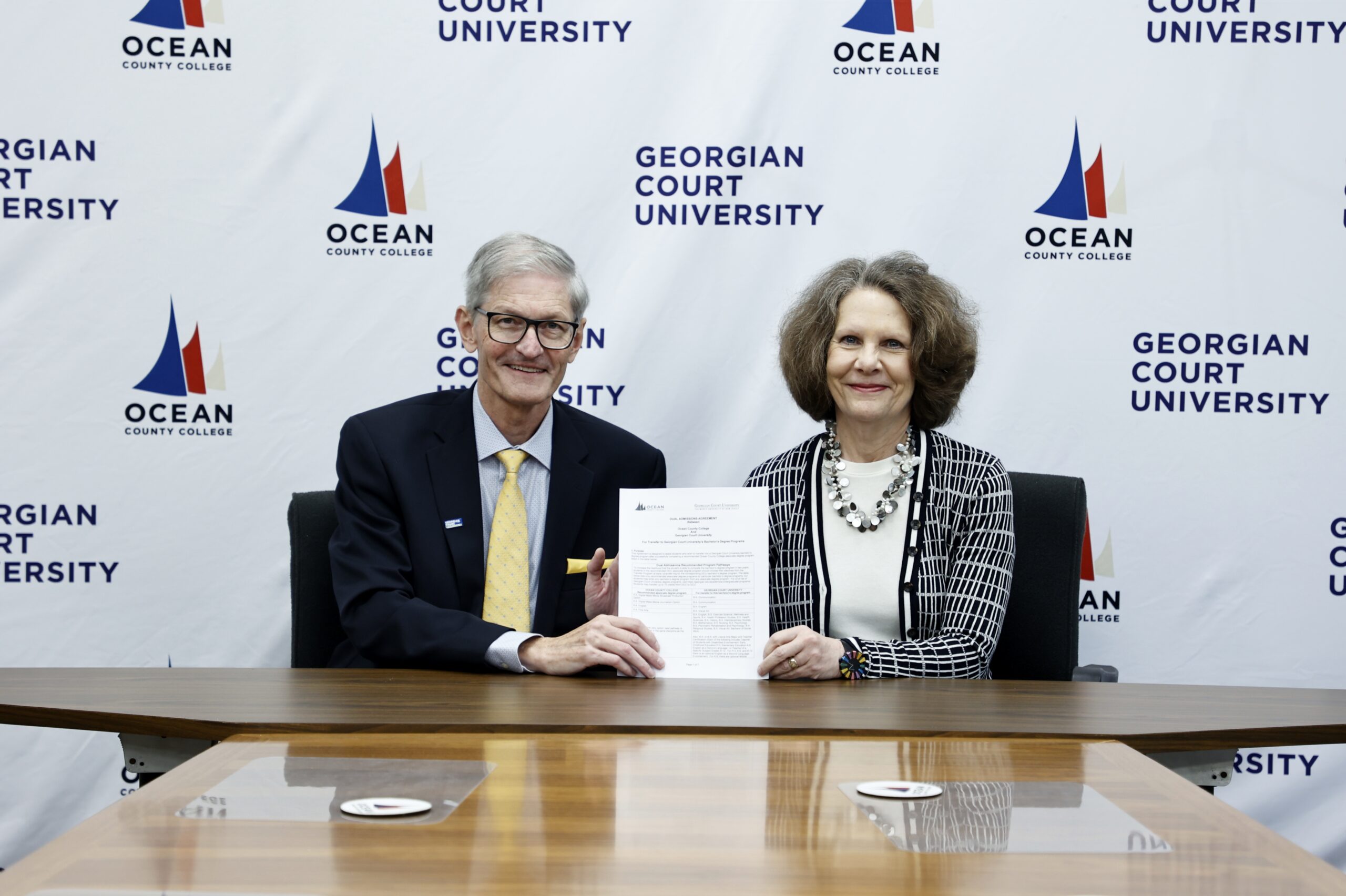 Georgian Court University and Ocean County College Sign Dual Admissions Agreement