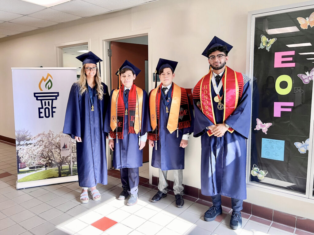 EOF Students together before graduation in regalia