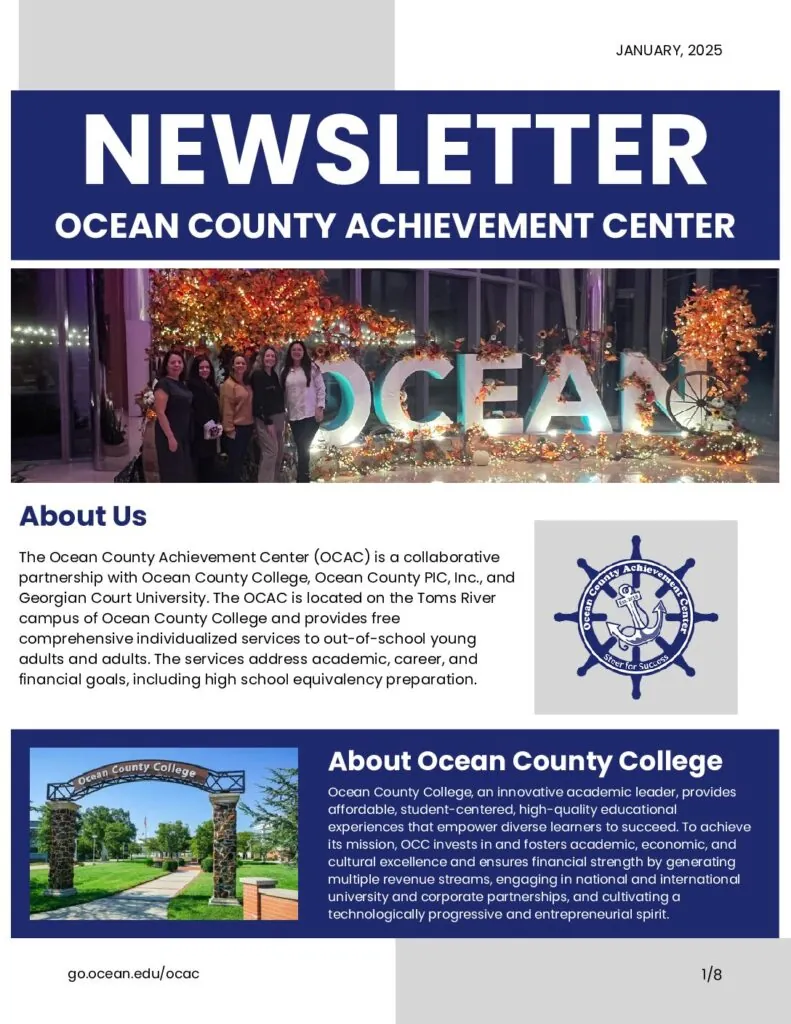 Thumbnail image of the Ocean County Achievement Center Newsletter